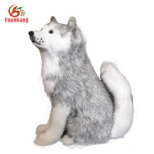 Personalizado Preto E Branco / Marrom / Vermelho Filhotes De Pelúcia Boneca Vida Tamanho Peluche Brinquedo Do Cão De Pelúcia Animal De Pelúcia Husky Para Venda